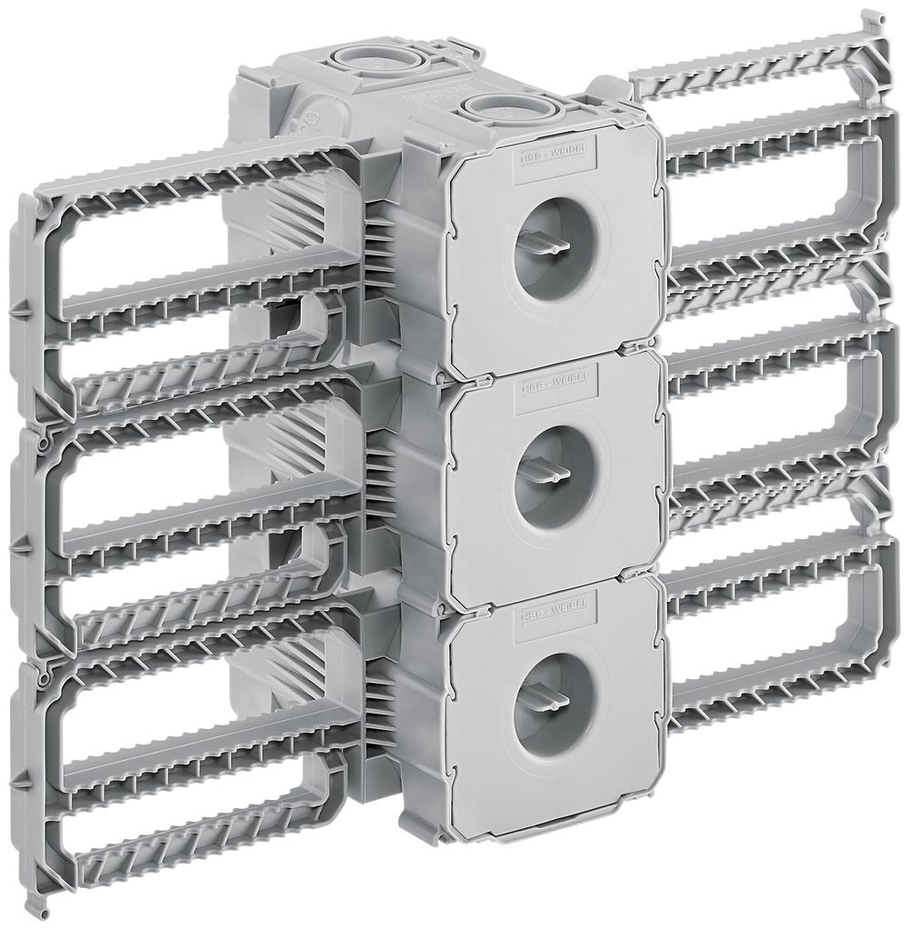 UP-Einlasskasten HSB, Fixierflügel, 77×185×90mm, M20/25/32, GDP650°C