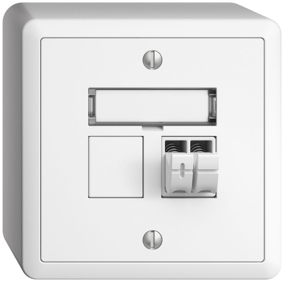 Prise audio AP Push Type EDIZIOdue FX, 1×, kit d'inscription, blanc