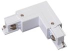 Raccord à équerre DOTLUX 90° triphasé droite blanc