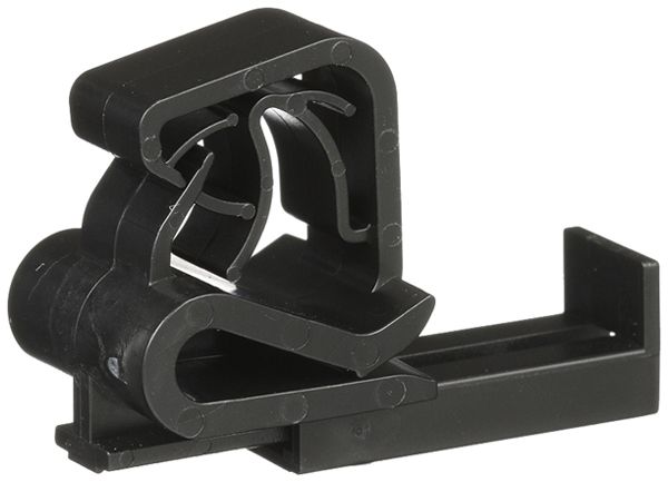 Clip für Kabel Ø 6.6…7.5mm, parallel zur Befestigung oben, schwarz