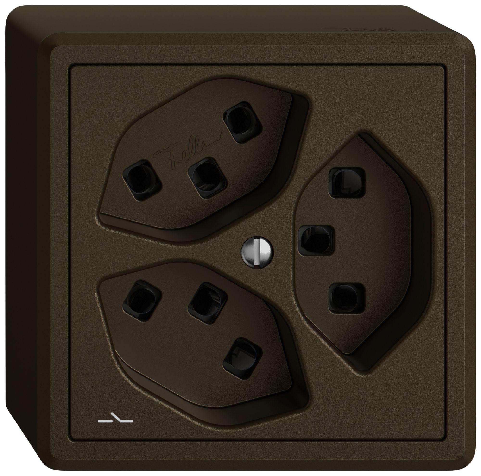 AP-Steckdose EDIZIO.liv SNAPFIX® 3×T23 1×S br