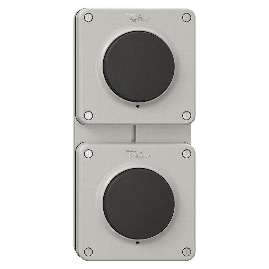 Combinaison NUP NEVO, 2×interrupteur à poussoir schéma 3/1L, gris clair