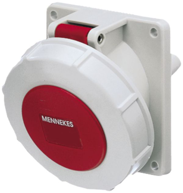 Presa INS CEE 16A 4P 6h 400V rosso, obliquo IP67 Mennekes