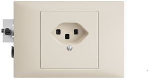 EB-Steckdose EDIZIOdue T23 16A crema, 53mm, Schraubklemmen