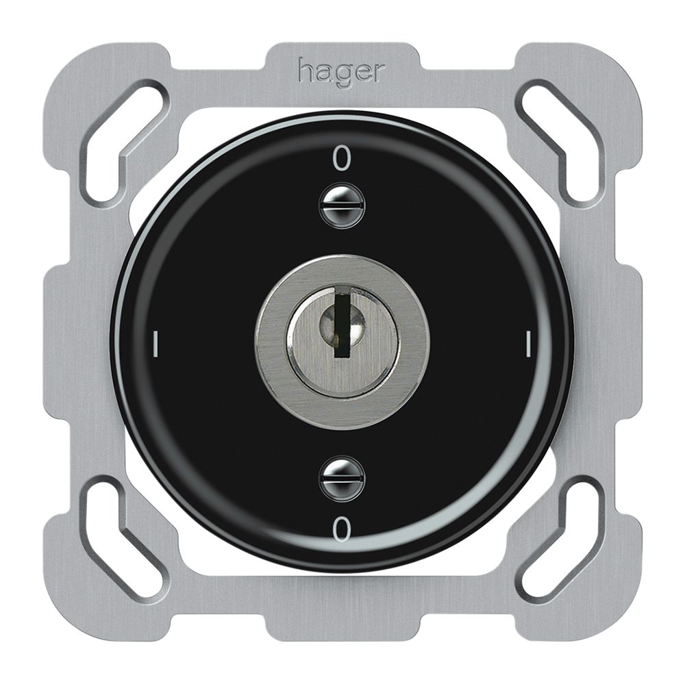 Interruttore a chiave INC origin interruttore 0/2L 16A 250V 0-I-0-I 77×77mm nero