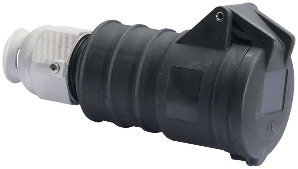 Prise mob.CEE Bals 5P 32A 500V 7h noir IP44 nick.Quick C.