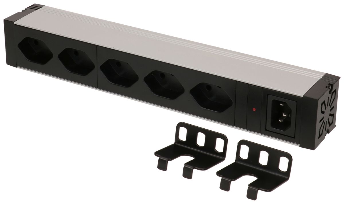 Presa multipla MH 5×T13 1UA nero