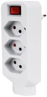 Mehrfachstecker Steffen 3×T13+1×T13 mit Schalter 10A 230V IP20 weiss