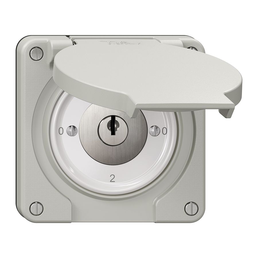 Interrupteur rotatif NEVO N.CO, 2/3L, a.serrure&2 clés, KS, 0-1-0-2, gris clair