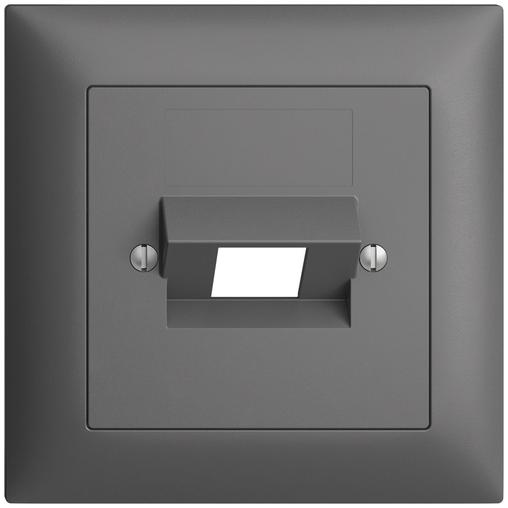 Frontset EDIZIOdue dunkelgrau 88×88mm 1×RJ45