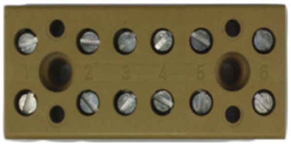 Barrette de bornes Weidmüller BK 6 CRN connexion à vis 4mm² 6L 22mm jaune