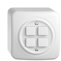 AP-Taster KNX STANDARDdue 4×mit LED RGB, mit Temperaturfühler, weiss