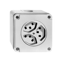 AP-Steckdose FH 3×T23 hellgrau