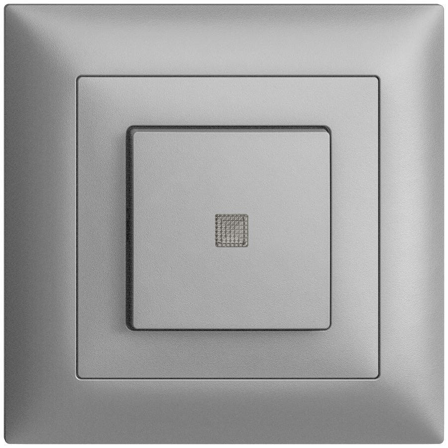 UP-Leuchttaster EDIZIOdue A-R/1P silver, mit Linse, LED, 88×88mm