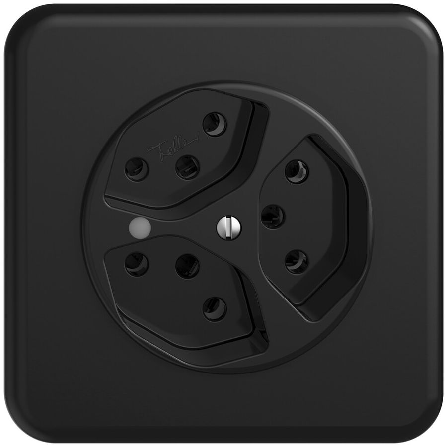 Prise ENC Sdue QMI, 3×type 13, a.LED, a.plaque de recouvrement et de fix., noir