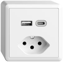 AP-Steckdose USB Typ A+C + Typ 13 Feller EDIZIOdue FX54 230V 3000mA weiss