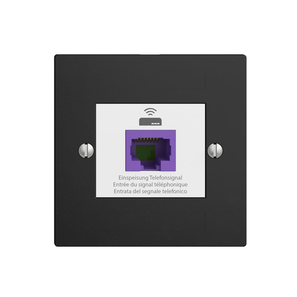 Prise de retour EDIZIOdue F 1×RJ45 p.Swisscom VoIP, 8 pôles, UTP, noir