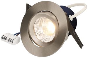 EB-LED-Spot maxLUCE ROUND 230 8W 850lm 3000K IP44 MB DIM Ø80…85mm Nickel 36°