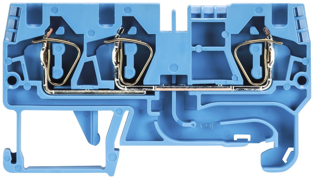 Morsetto passaggio componibile WKFN 0.13…6mm² 32A 800V 3×molla 1 pi.35mm blc