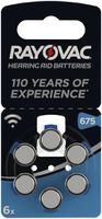 Knopfzelle Zink/Luft Rayovac Hearing Aid 675, Blister à 6Stück