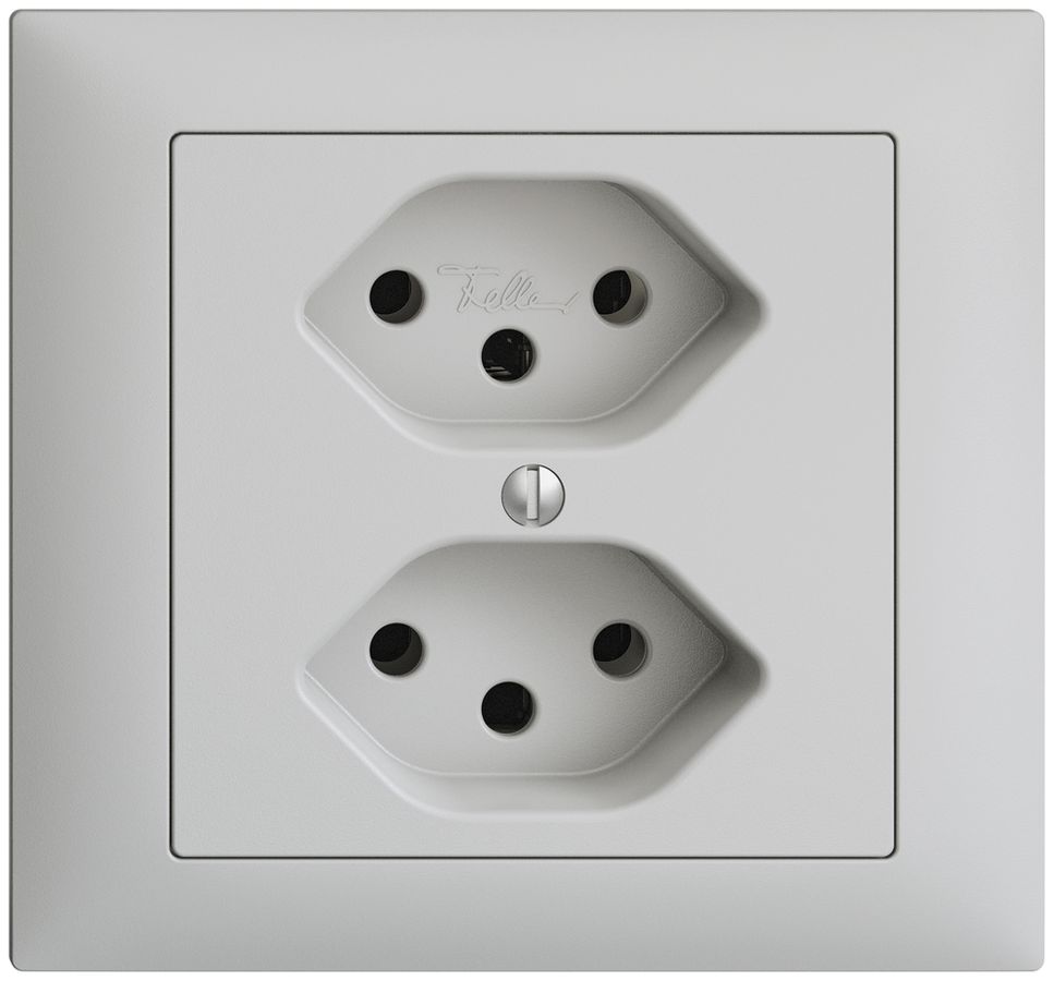 EB-Steckdose EDIZIOdue 2×T13 hellgrau