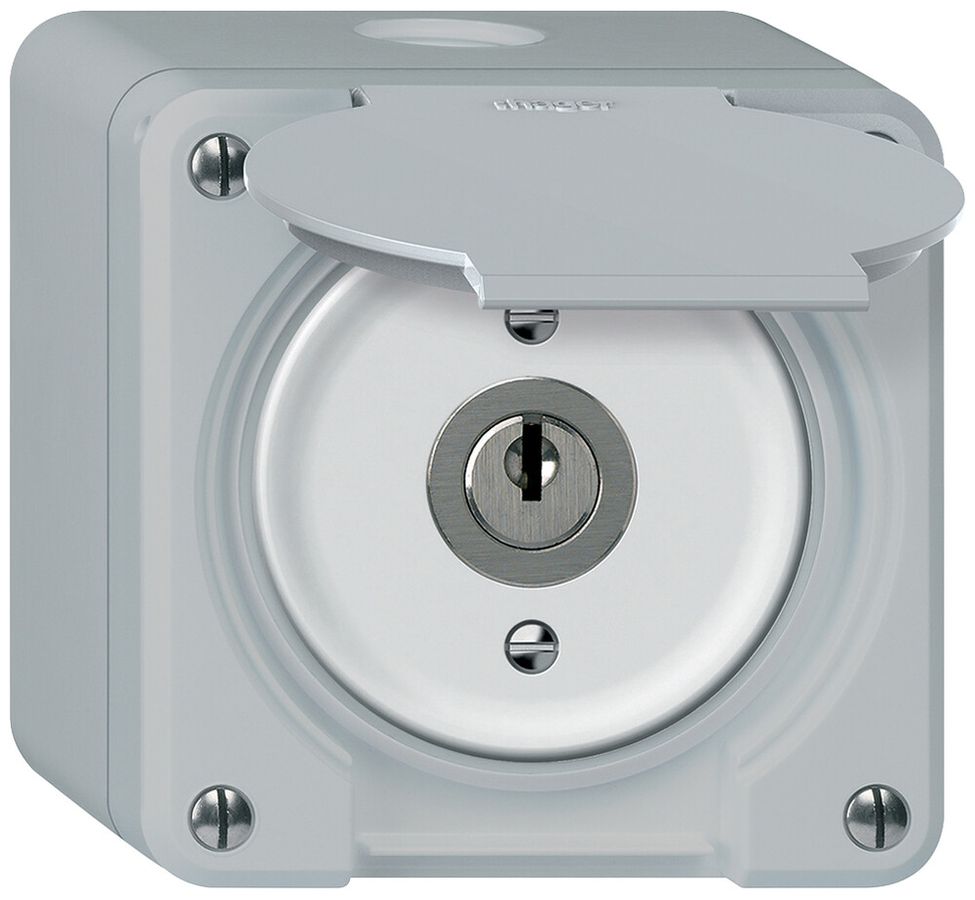 AP-Schlüsselschwenktaster robusto 2P 2NO 20A 250V 86×86mm grau