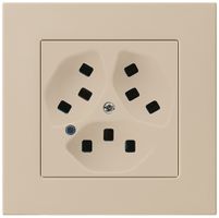 UP-Steckdose Hager kallysto.pro 3×T23 beleuchtet C beige