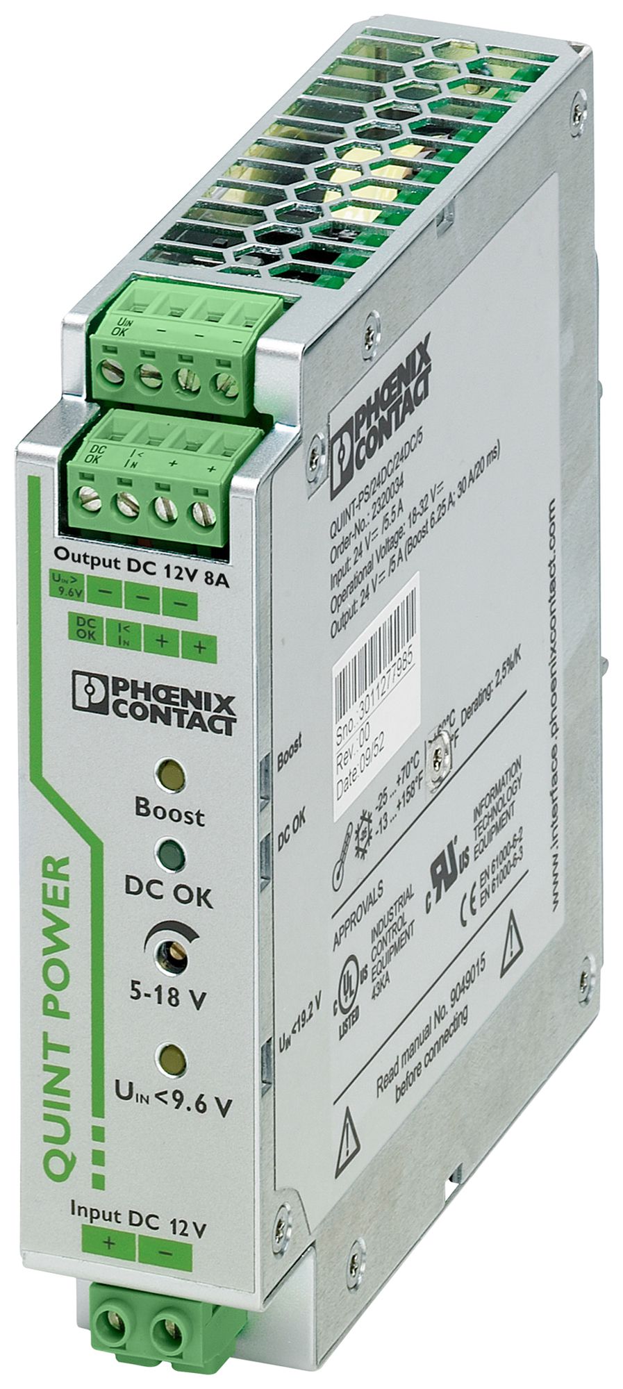 Convertitore PX QUINT-PS/12DC/12DC/8 DC/DC SFB IN:12VDC OUT:12VDC/8 A