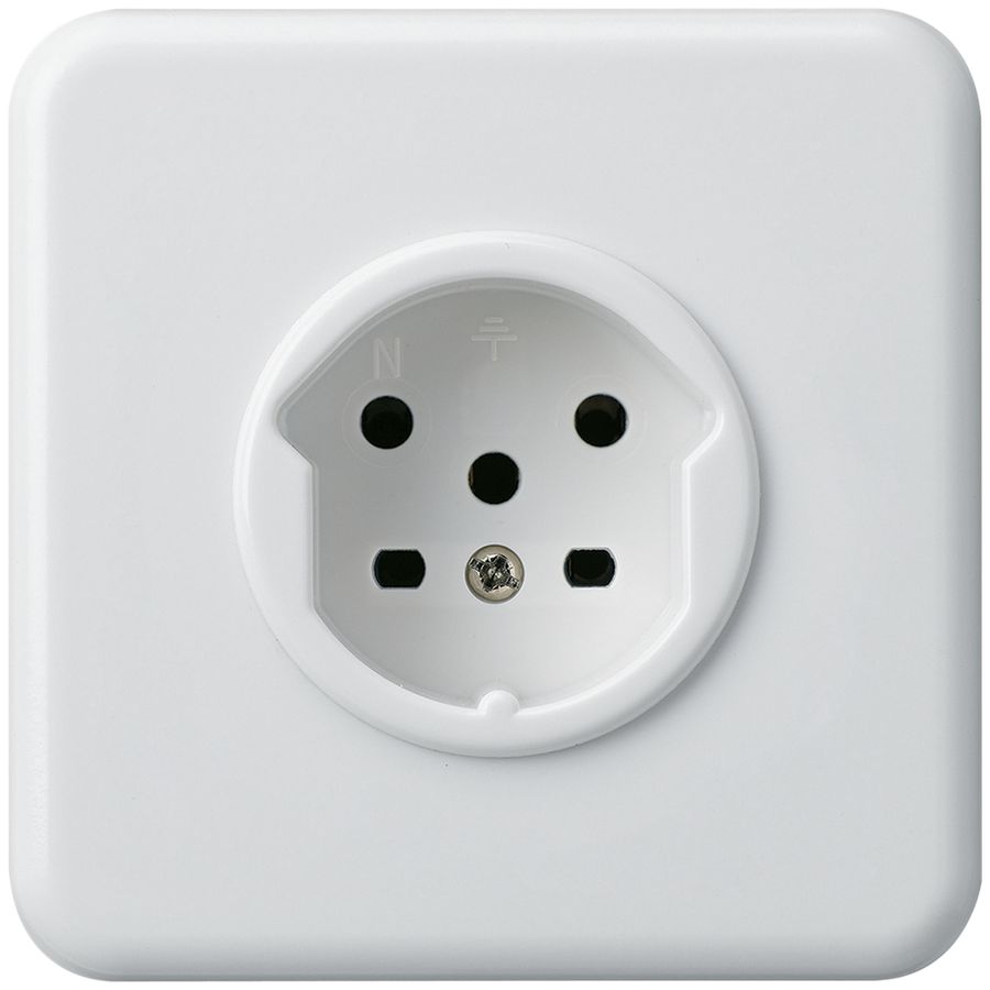 Prise ENC HA basico type 15 avec bornes enfichables blanc