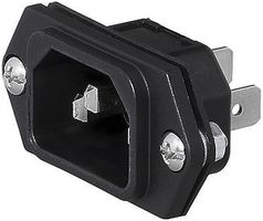 EB-Gerätestecker 3P T113 C14 eckig horizontal schwarz