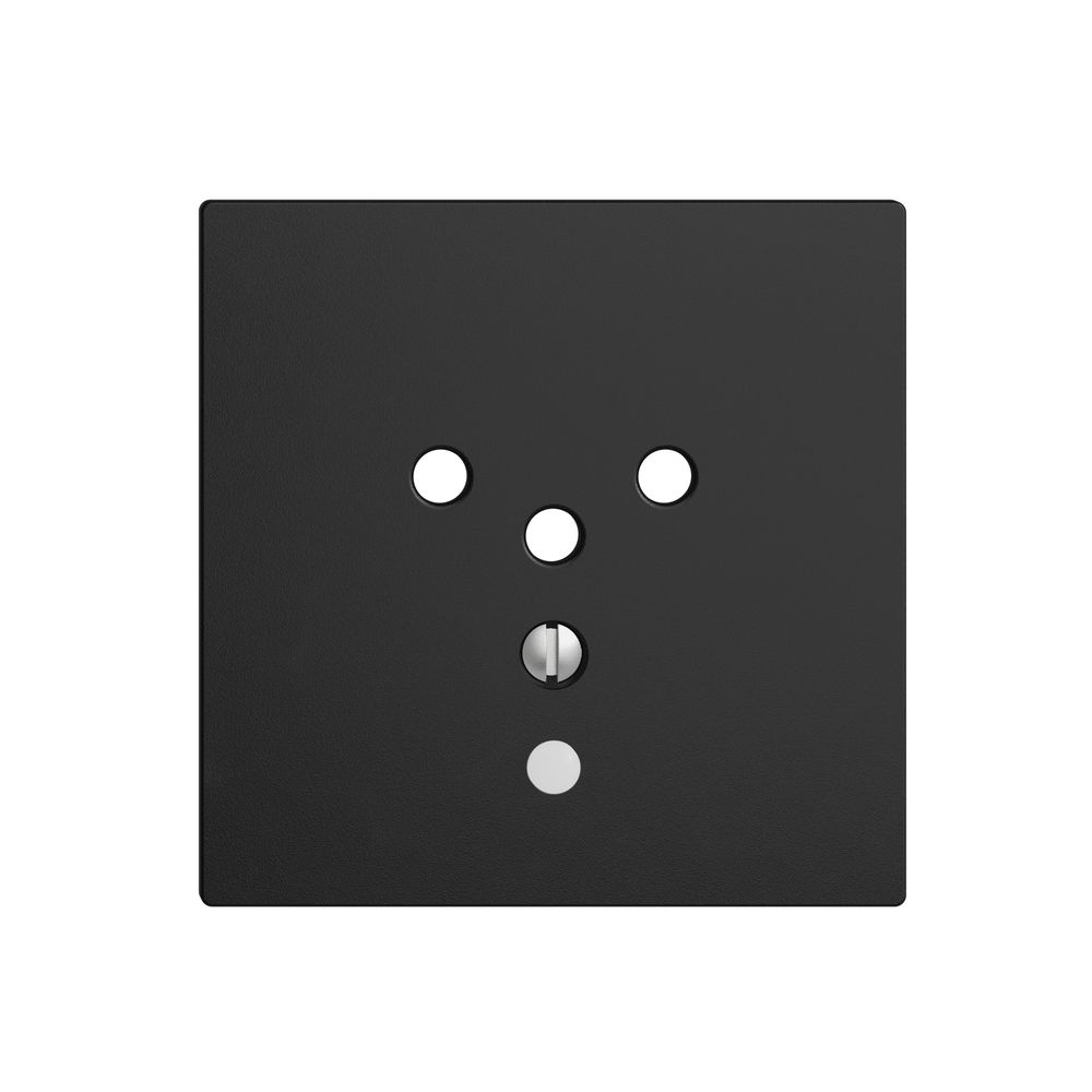 Frontplatte EDIZIOdue T12 schwarz 60×60mm mit Linse für Steckdose