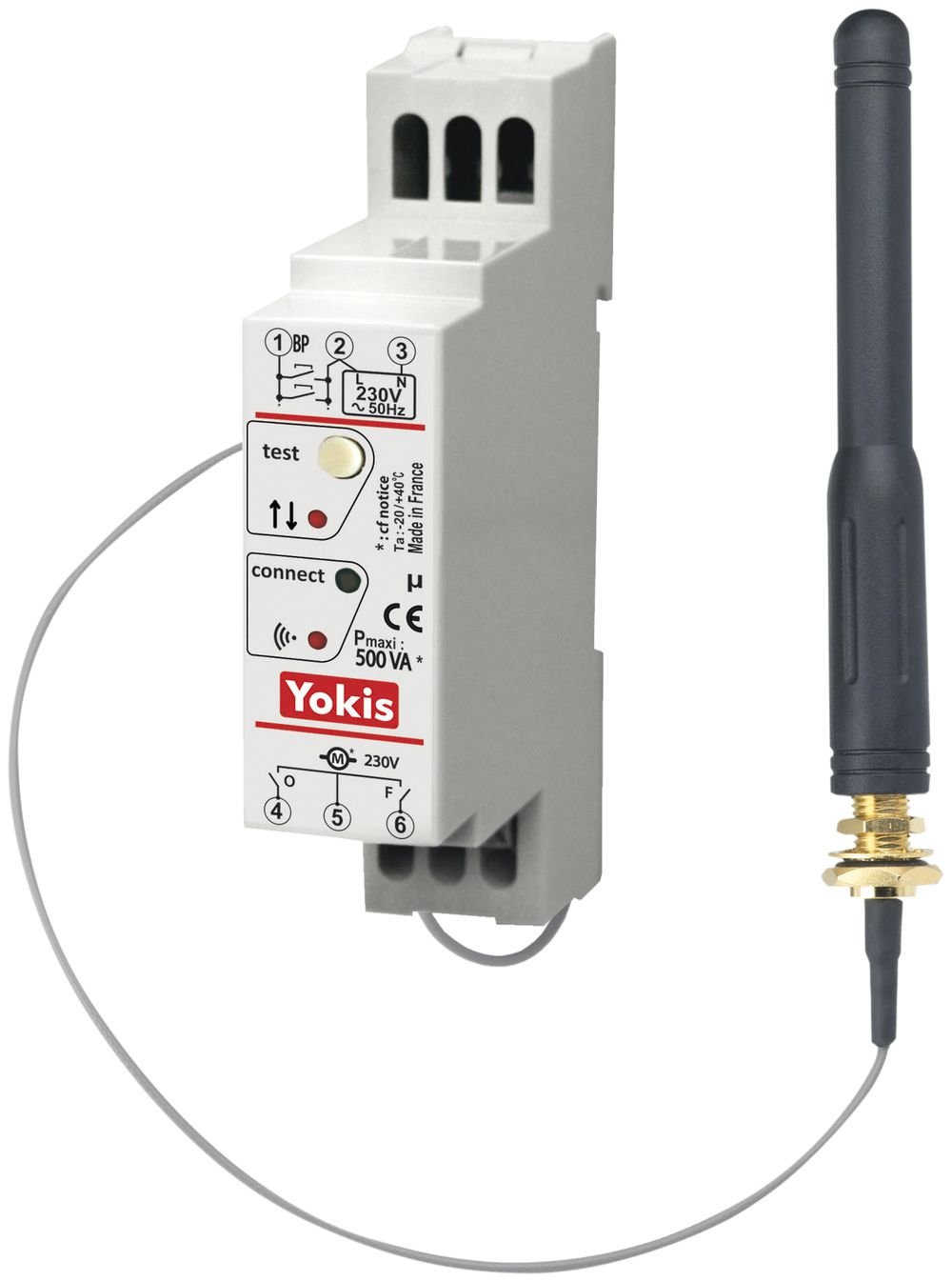 REG-RF-Rolladenaktor Yokis MVR500MRPX, 500VA mit externer Antenne