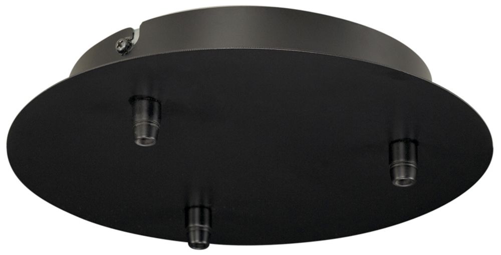 Rosace de plafond SLV 3 sorties, Ø220×54mm avec décharge de traction noir