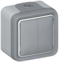 AP-Wippschalter PLEXO 3+3/1L grau
