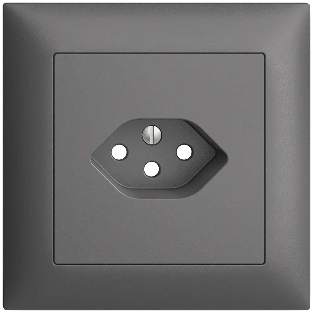 UP-Frontset EDIZIOdue dunkelgrau 88×88mm 1×T13