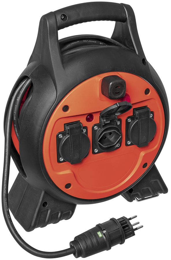 Kabelrolle STERO LOOP KABELBOX schwarz/orange 3×T13 15m Gdv 3×1.5mm² schwarz