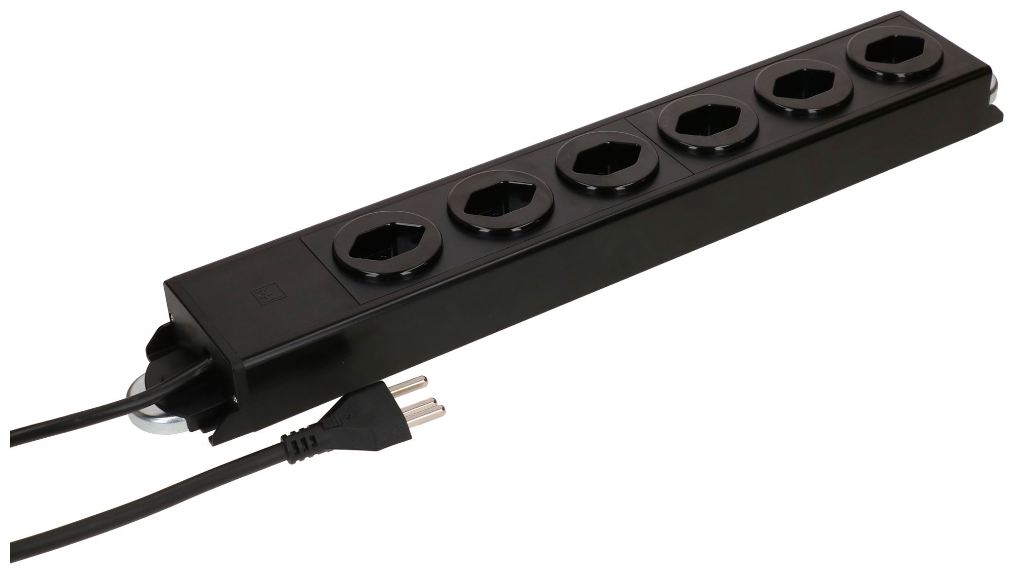 Prise multiple MH POWER LINE 16A 6×T23 1.5m noir-noir 2×aimant