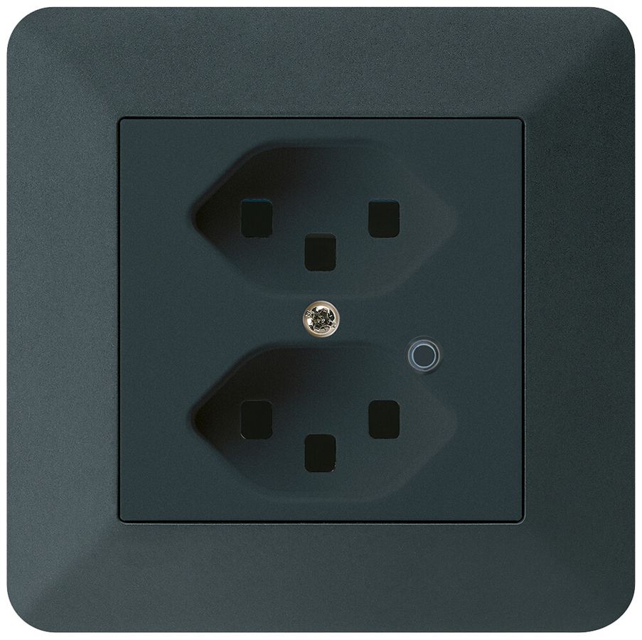 UP-Steckdose Hager kallysto.trend 2×T23 beleuchtet C schwarz