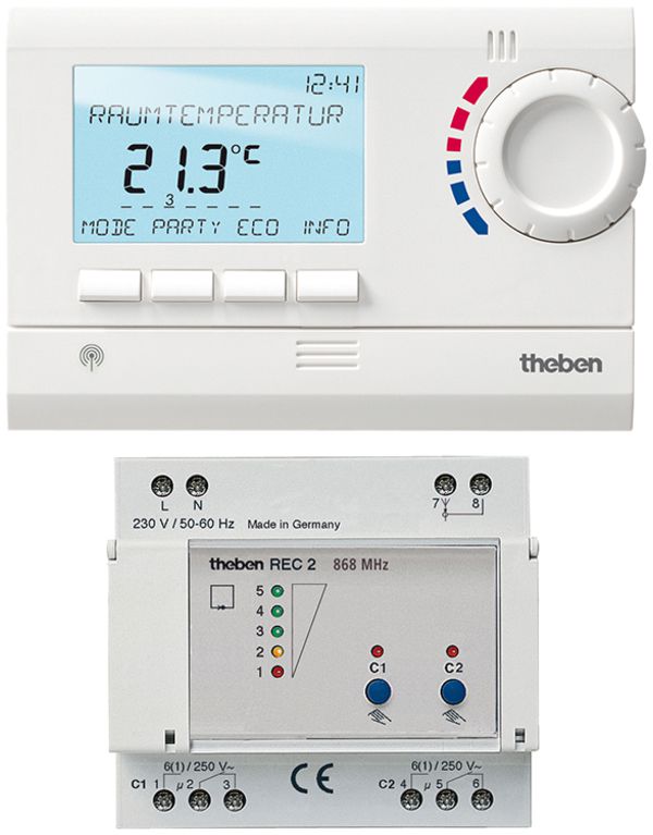Thermostat à horloge AP RAMSES 813 top2 HF Theben Set 2 blanc