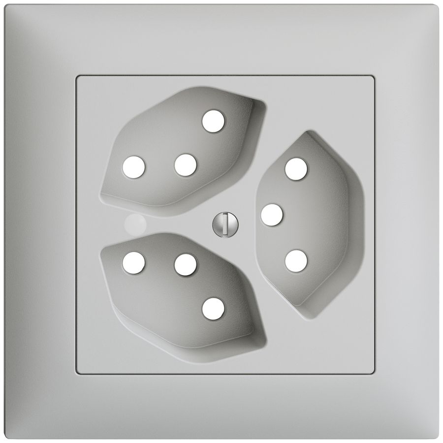 Kit frontal ENC EDIZIOdue gris clair 88×88mm 3×T13, lentille,