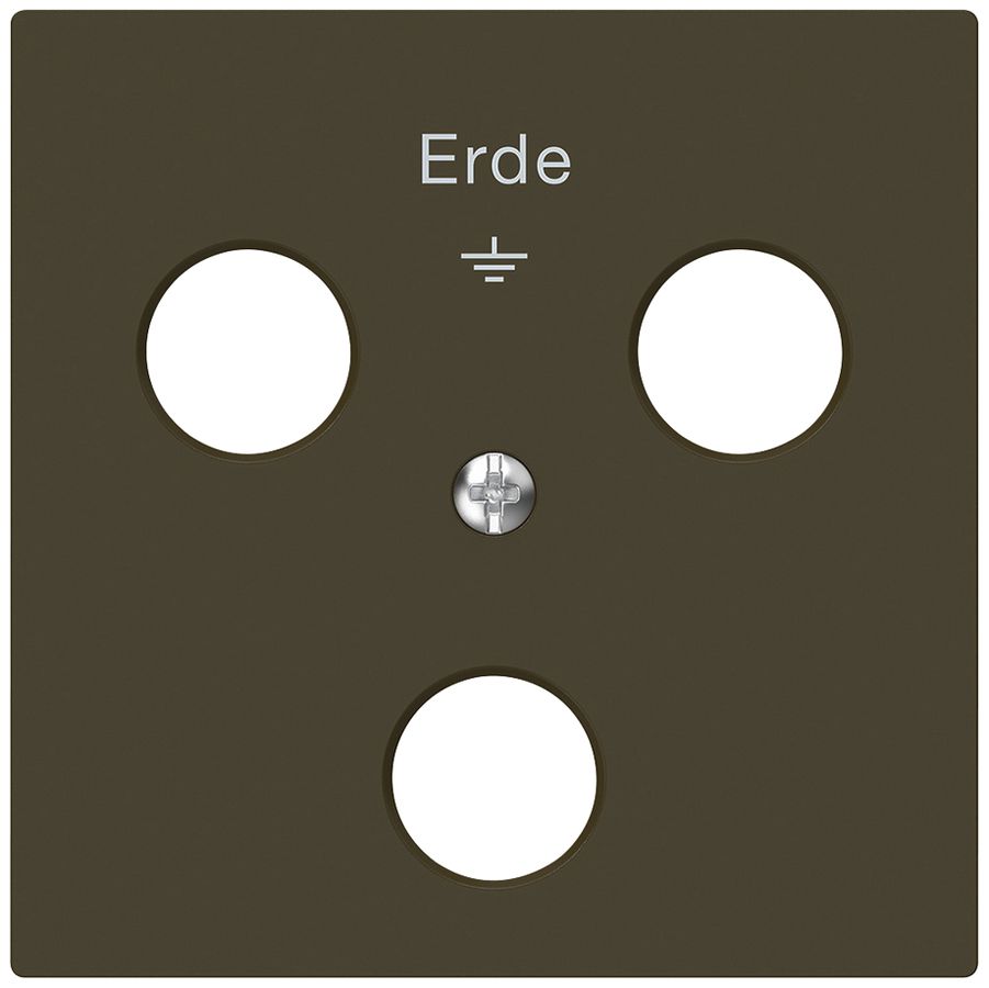 Frontplatte Hager kallysto zu Woertz-Erdsteckdose mit 3 Verbinder braun