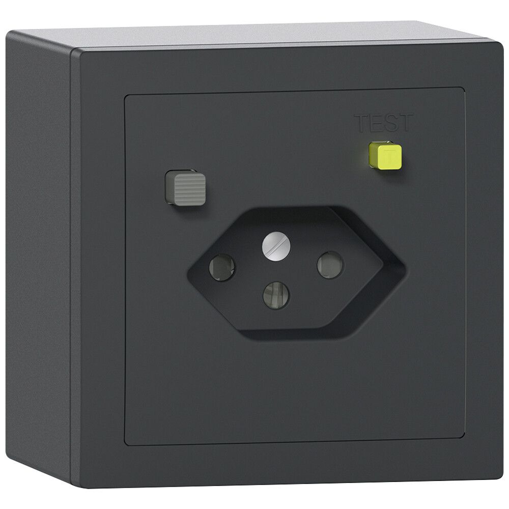 AP-FI-Steckdose SIDUS T13 30mA, shutter, anthrazit