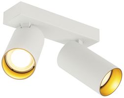 Plafonnier SLV KAMI GU10 2×0…10W 170×125mm blanc/or