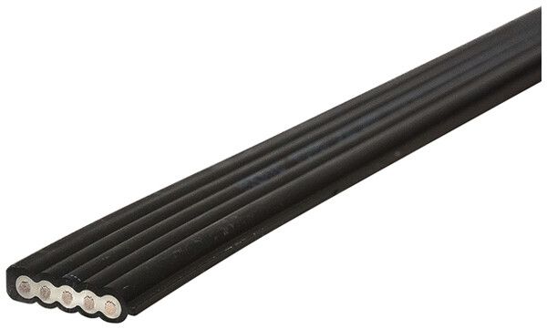 Câble plat Woertz Power 5×2.5 mm² sans halogène noir B2ca