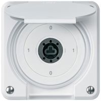 Interruttore a chiave INC robusto IP55 con copertura senza cilindro S0/1P bianco