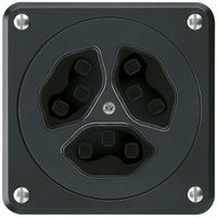 Steckdose Hager robusto, 3×T23, A, schwarz