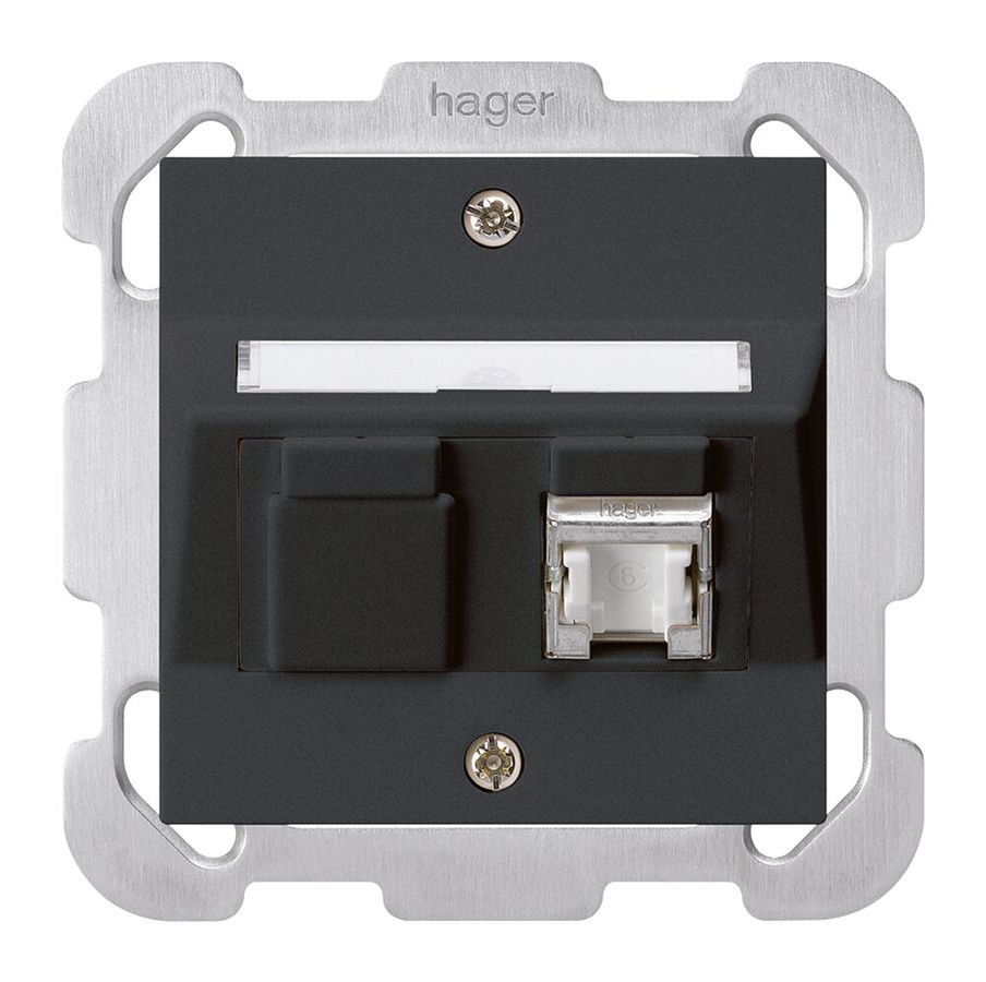 UP-Montage-Set kallysto B Kat.6 1RJ45/s schwarz