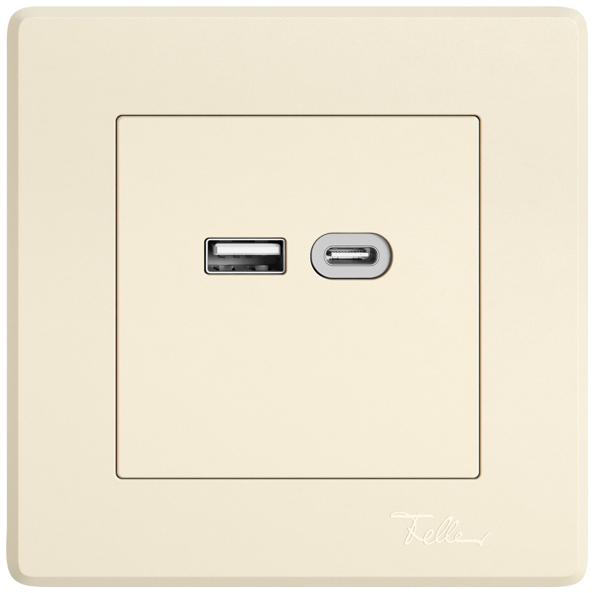 UP-USB-Ladesteckdose EDIZIO.liv SNAPFIX® 230VAC 18W 1×USB Typ A 1×USB Typ C cr