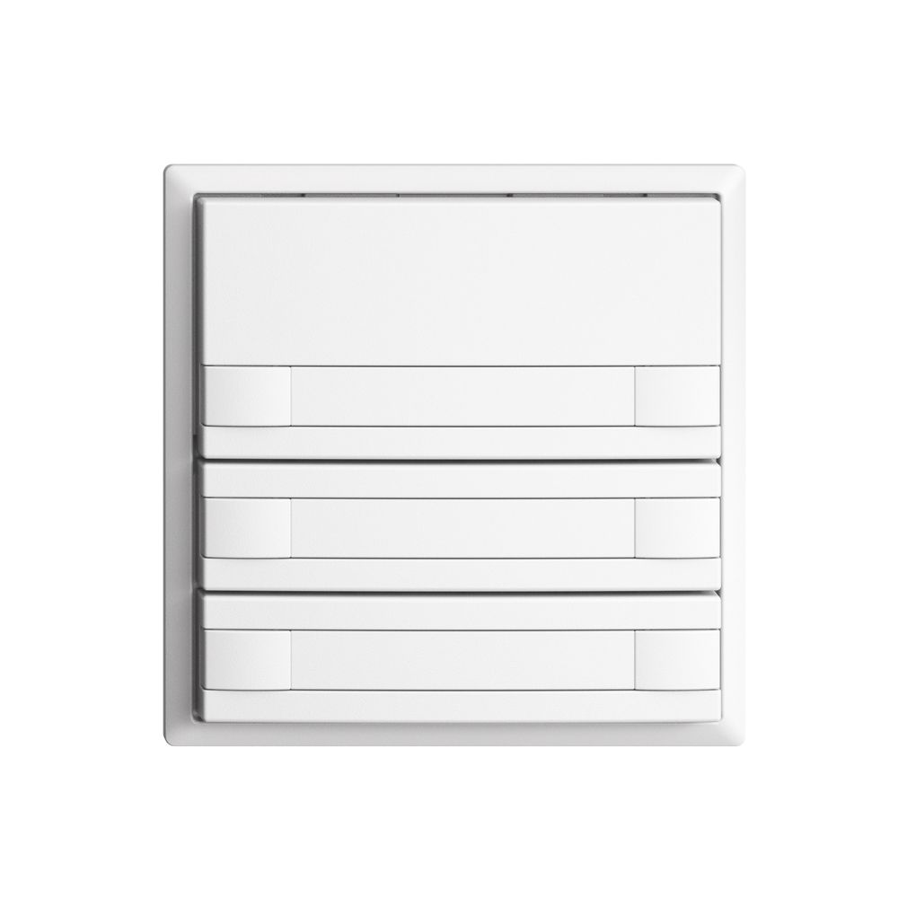 Poussoir ENC KNX 6× EDIZIOdue blanc RGB sans LED avec insert papier