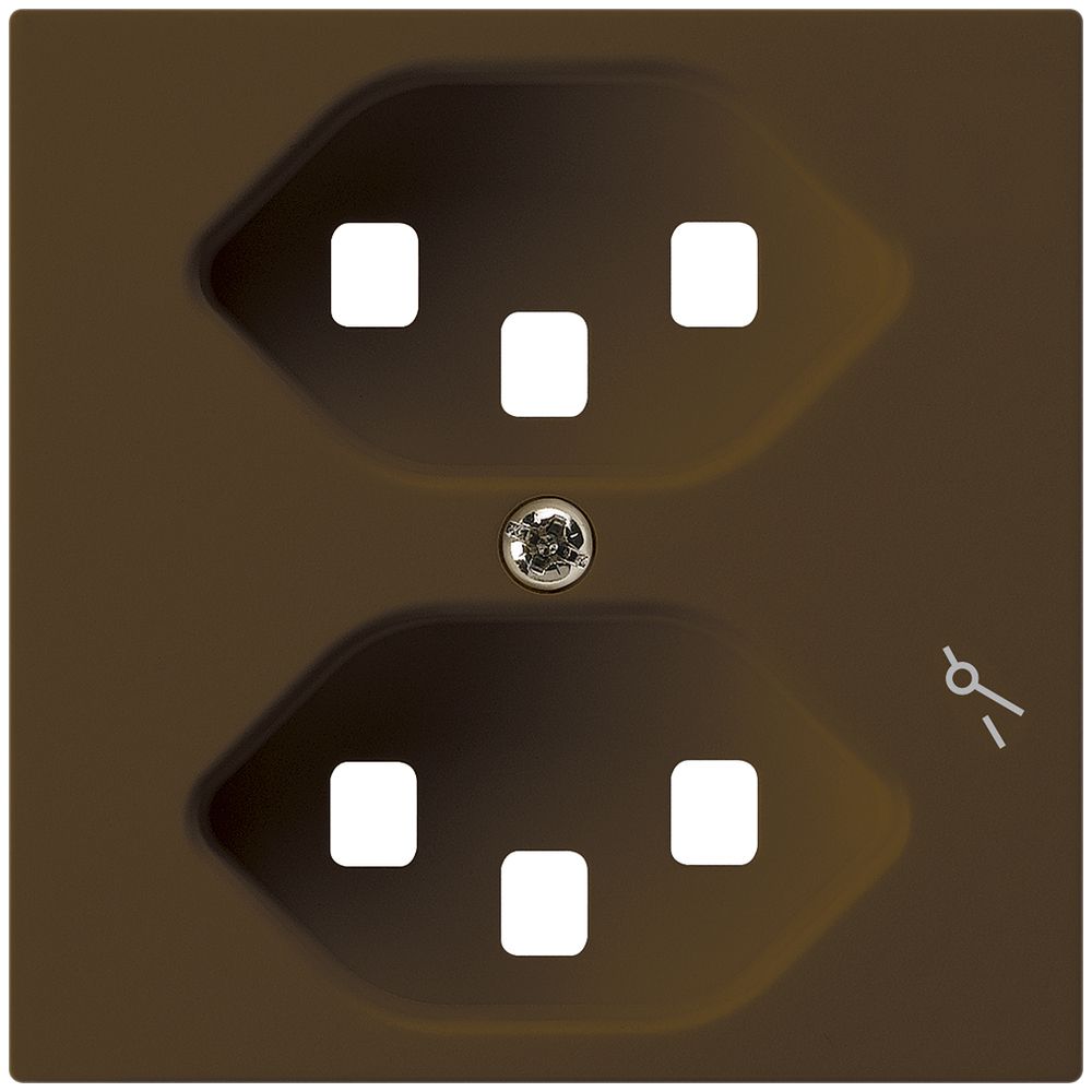 Frontplatte zu Steckdose Hager kallysto 2×T23 1×S H braun